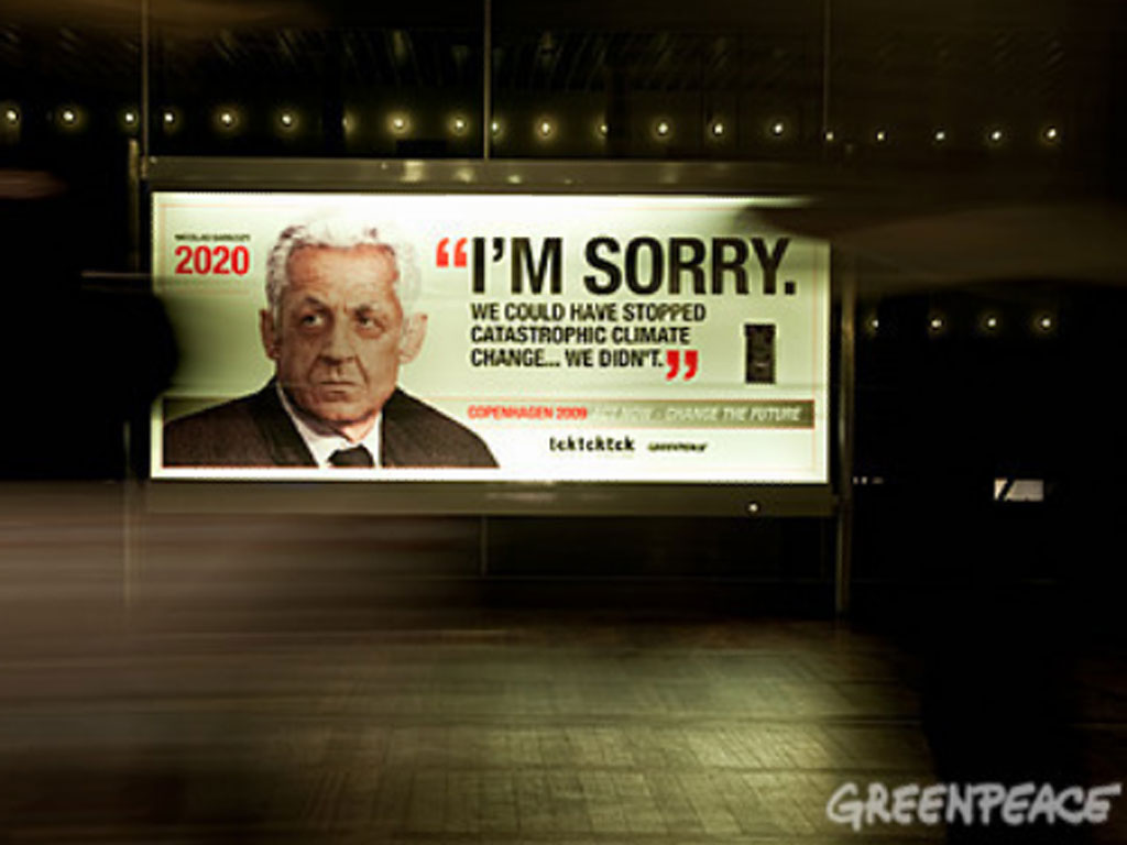 Foto Poster Sarkozy - Greenpreace